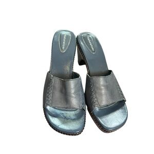 Naturalizer Open Toe Heel Blue Leather Sandals 10M
